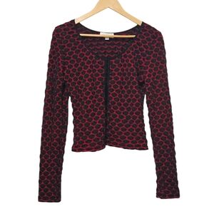 X:S Clothing Textured Stylish Stretchy  Red and Black Women Top XL
